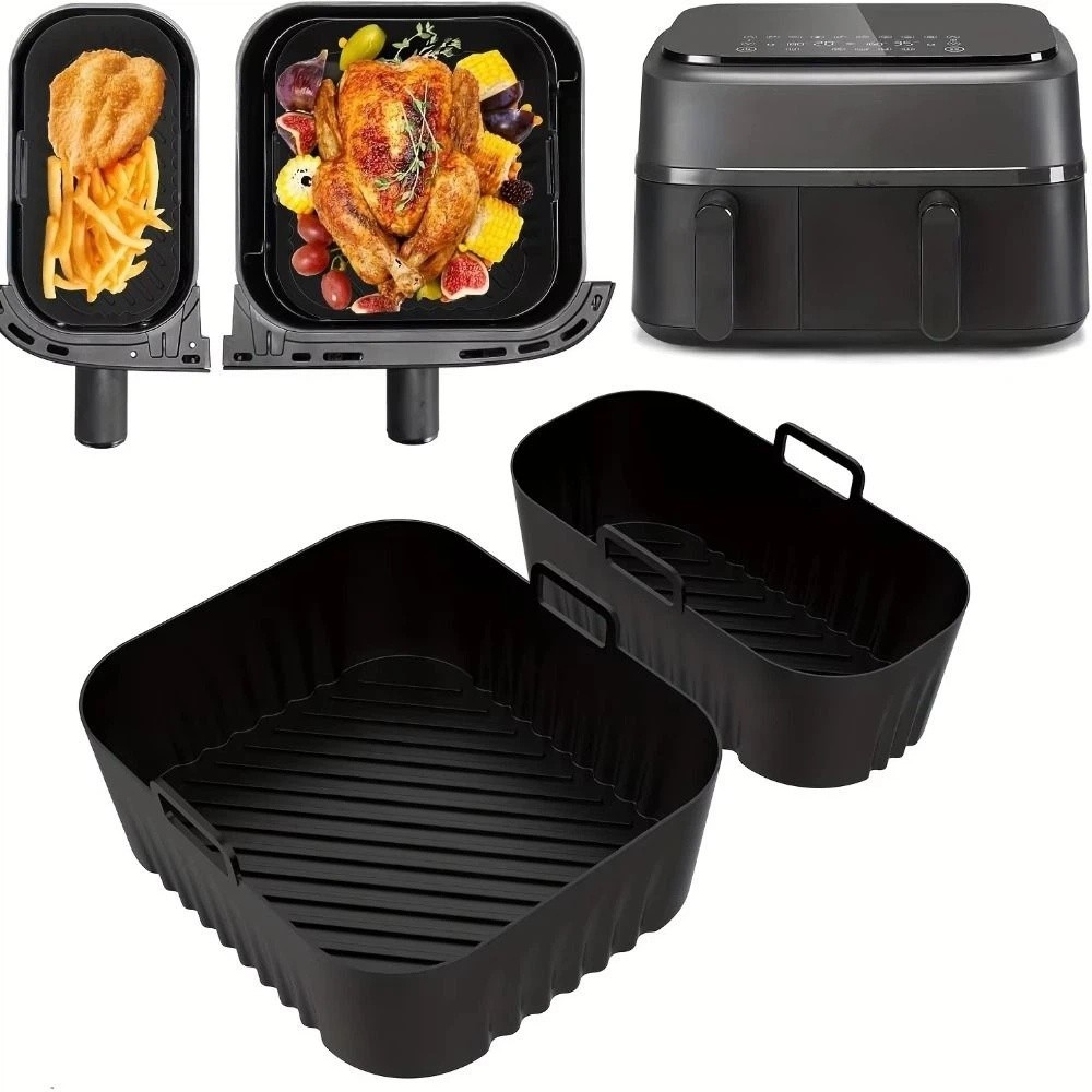 Air Fryer Silicone Pot Liner - 6L/3L Airfryer Liner Anti-aanbaklaag Herbruikbaar Dubbele