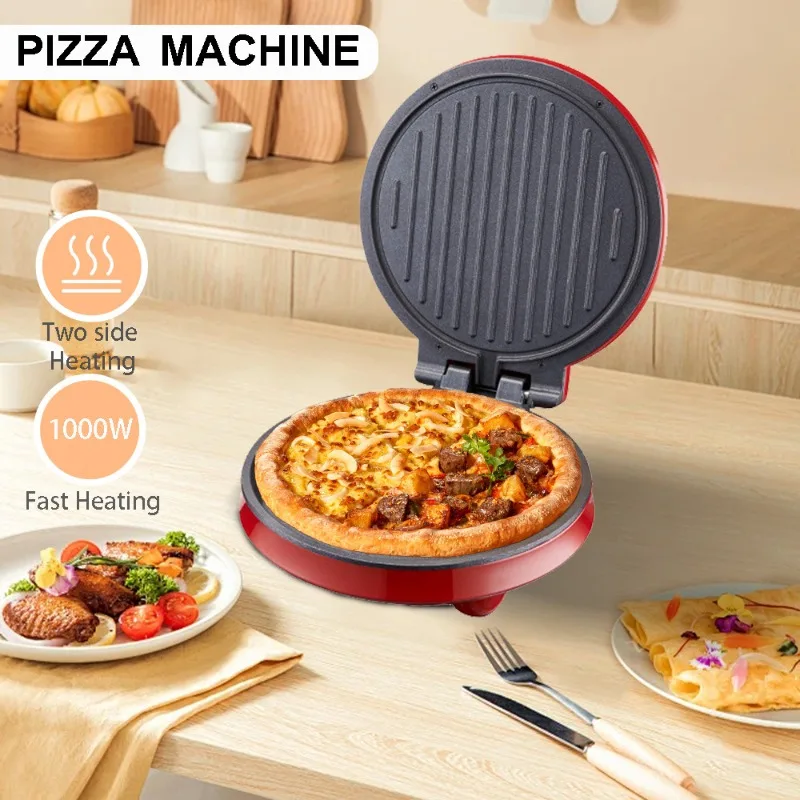 Mini Waffle Maker Machine - 110V elektrische pizzamachine, dubbelzijdig verwarmende elektrische