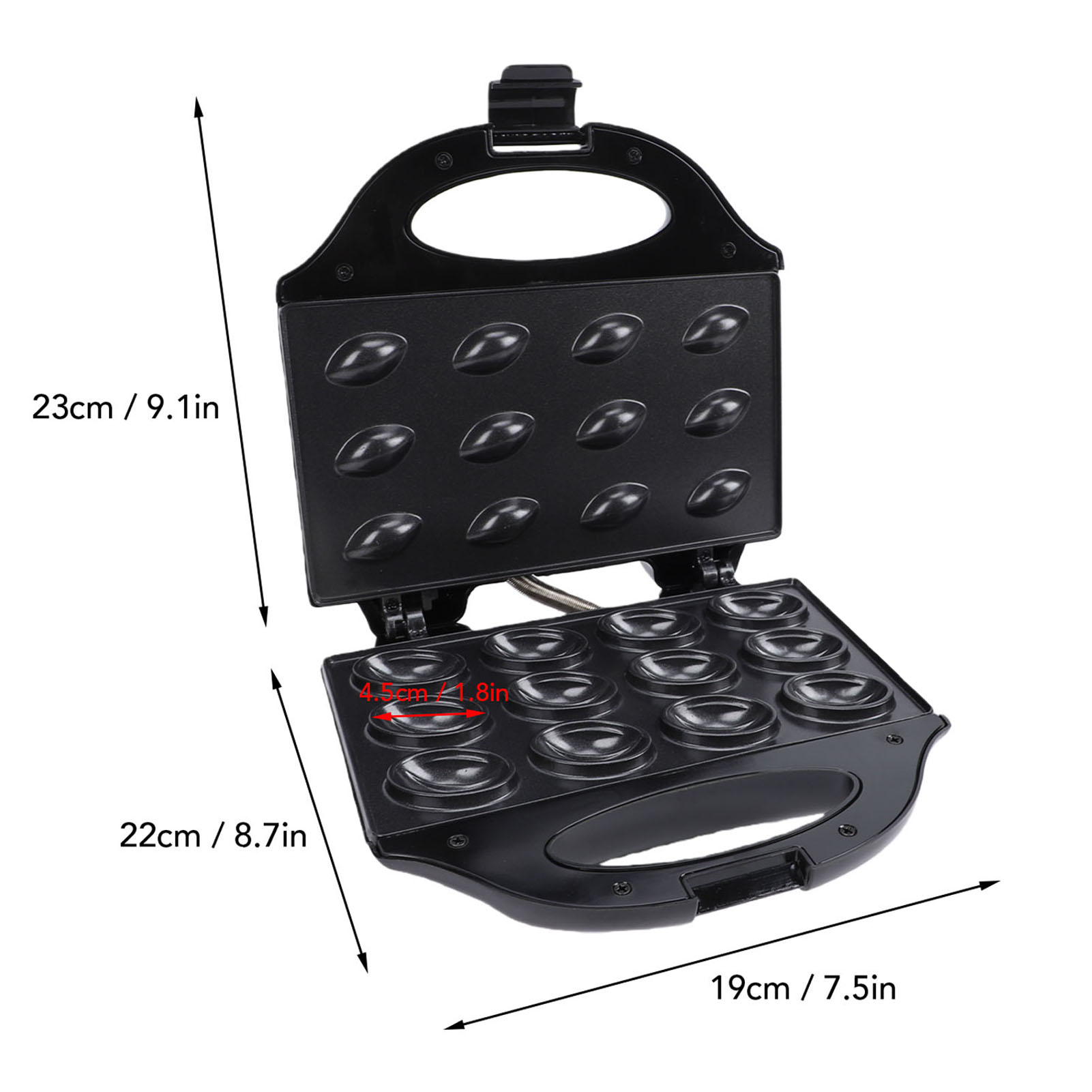 Walnut Maker 750W 12 capacitei - Mini Waffle Maker Machine recensie en prijs