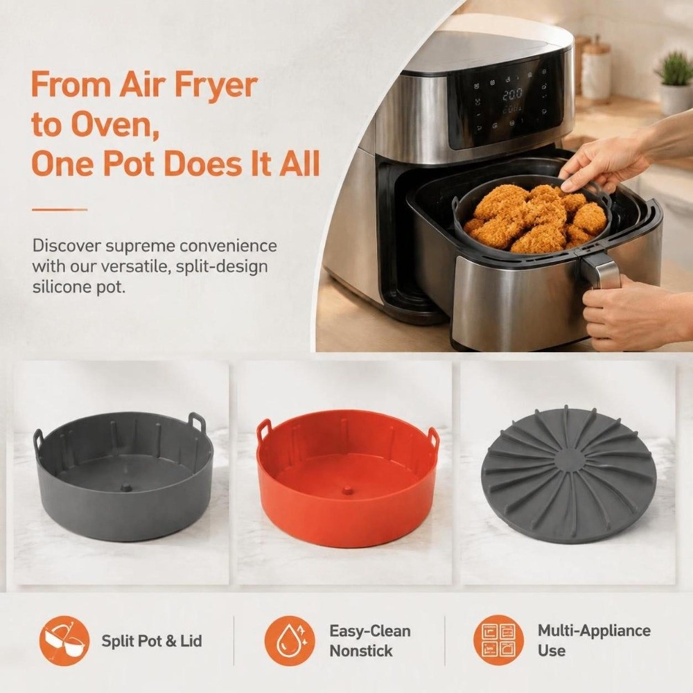 Siliconen Airfryer Pan van voe - Air Fryer Silicone Pot Liner recensie en prijs