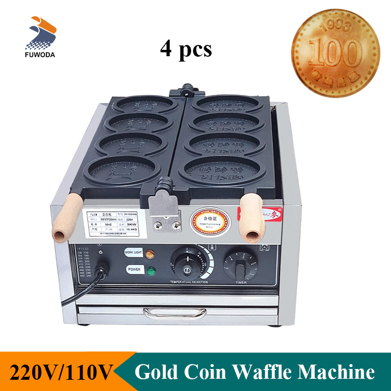 4 Stuks Kleine Gouden Munt Bro - Mini Waffle Maker Machine recensie en prijs