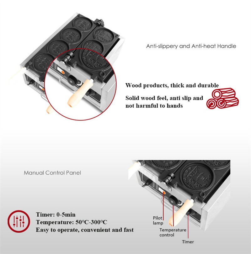 4 Stuks Kleine Gouden Munt Bro - Mini Waffle Maker Machine recensie en prijs