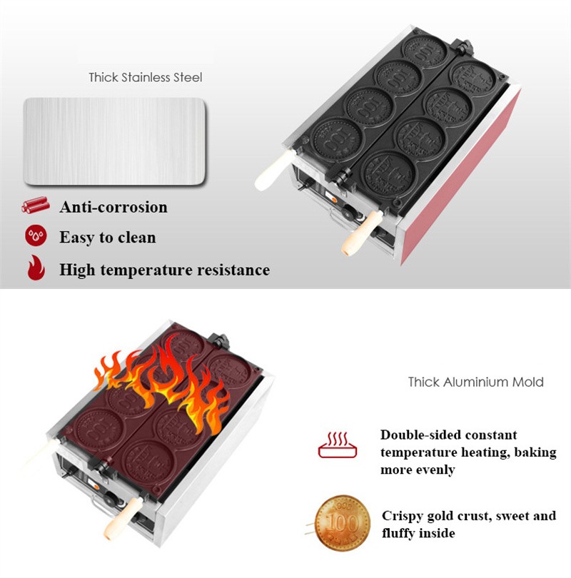 4 Stuks Kleine Gouden Munt Bro - Mini Waffle Maker Machine recensie en prijs