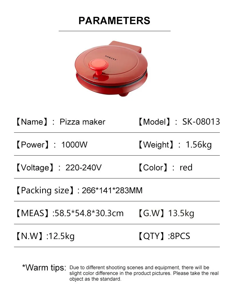 110V elektrische pizzamachine, - Mini Waffle Maker Machine recensie en prijs